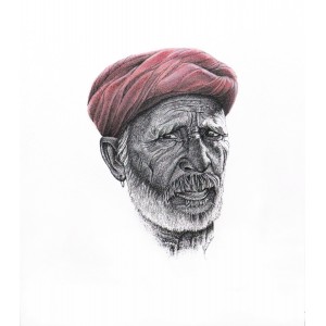 Saeed Lakho, untitled, 14 x 19 Inch, Pointer on Paper, Figurative Painting, AC-SL-037